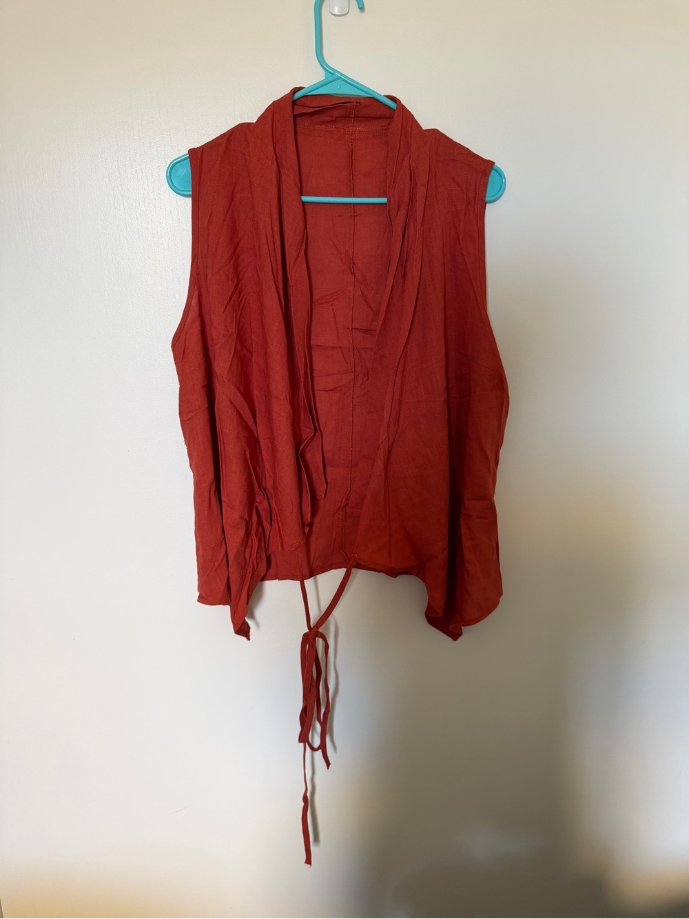 Brand New Orange Linen Vest Blouse